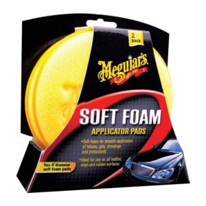Meguiar’s Soft Foam Applicator Pads Κίτρινα Σφουγγαράκια Εφαρμογής Γυαλιστικών-Κεριών 2 Τεμάχια (X3070)