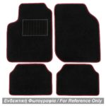 ΜΑΡΚΕ ΠΑΤΑΚΙΑ ΜΟΚΕΤΑ ΓΙΑ TOYOTA YARIS (ΟΧΙ HYBRID) 2010+03/2017+ (ΜΑΥΡΟ ΜΕ ΚΟΚΚΙΝΟ ΡΕΛΙ) - 4 ΤΕΜ.