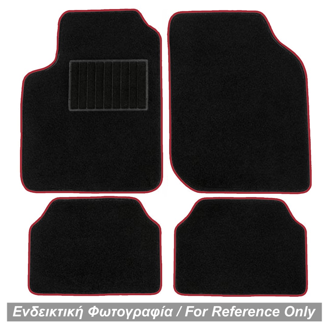 TOYOTA YARIS (ΟΧΙ HYBRID) 2010+03/2017+ ΠΑΤΑΚΙΑ ΜΑΡΚΕ ΜΟΚΕΤΑ (ΜΑΥΡΟ ΜΕ ΚΟΚΚΙΝΟ ΡΕΛΙ) - 4 ΤΕΜ.
