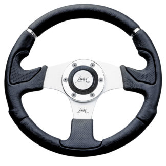 ΤΙΜΟΝΙ KOBRA EVO 320mm ΜΑΥΡΟ/ΑΣΗΜΙ ΚΕΝΤΡΟ LUISI