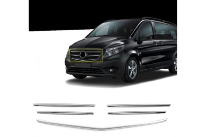 MERCEDES VITO W447 2014+ ΔΙΑΚΟΣΜΗΤΙΚΕΣ ΓΡΙΛΙΕΣ ΜΑΣΚΑΣ ΕΜΠΡΟΣ ΧΡΩΜΙΟ ΜΕΤΑΛΛΙΚΕΣ 5 TEM.