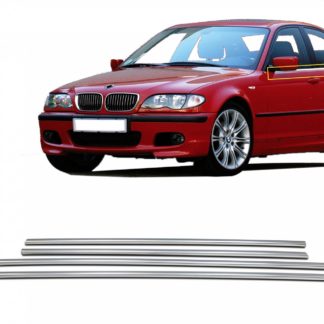 BMW ΣΕΙΡΑ 3 E46 SEDAN 1998>2005 - TRIM ΠΑΡΑΘΥΡΩΝ (ΑΝΟΞΕΙΔΩΤΟ ΑΤΣΑΛΙ / ΧΡΩΜΙΟ) S-DIZAYN - 4 TEM.