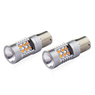 PY21W 12/24V 6.000k 0.54A - 6.48W 800lm LED 24xSMD3030 CAN-BUS ΠΟΡΤΟΚΑΛΙ 18x56mm AMIO -2 ΤΕΜ.