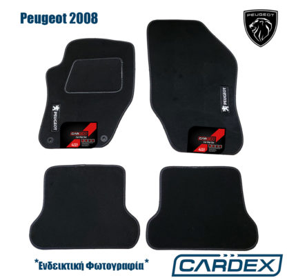 πατάκια αυτοκινήτου peugeot 2008 μοκέτα μαύρη cardex