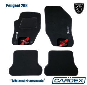 Πατάκια Αυτοκινήτου Peugeot 208 2012-2018 Μαρκέ μοκέτα Eco-Line 4τμχ της Cardex
