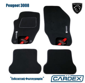 Πατάκια Αυτοκινήτου Peugeot 3008 2016+ Μαρκέ μοκέτα Eco-Line 4τμχ της Cardex
