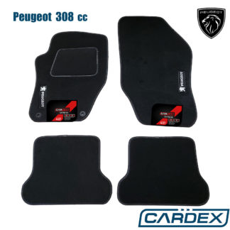 Πατάκια αυτοκινήτου peugeot 308 cc μαυρα, μαρκέ μοκέτα- Eco-Line Cardex