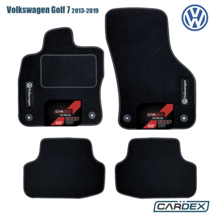 πατακια αυτοκινήτου volkswagen golf 7 μαρκέ μοκέτα μαύρη με λογότυπα - eco-line cardex