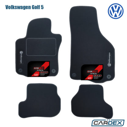πατάκια αυτοκινήτου volkswagen golf 5 μοκέτα μαύρη cardex
