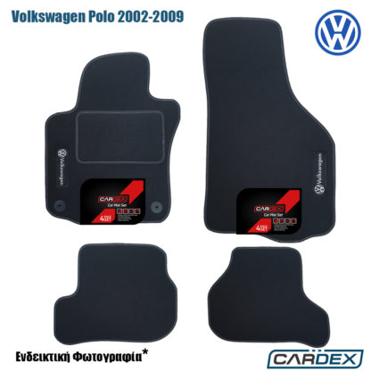 πατακια volkswagen polo 2002 μαρκε μοκέτα μαύρα με κουμπώματα στον οδηγό cardex