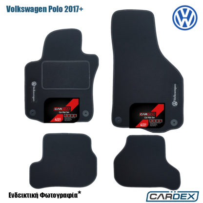πατάκια αυτοκινήτου volkswagen polo 2017 μοκέτα μαύρη cardex