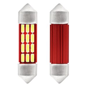 ΛΑΜΠΑΚΙΑ ΠΛΑΦΟΝΙΕΡΑΣ 36mm 12V 5.600K 12xSMD 4014 LED CAN-BUS  AMIO – 2 ΤΕΜ.