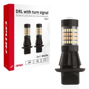 PY21W 12V BAU15s DRL 2 ΣΕ 1 ΛΕΥΚΟ/ΠΟΡΤΟΚΑΛΙ CAN-BUS 2×96 SMD 3014 2ΤΕΜ.