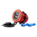 Amio - ΠΡΙΖΑ ΦΟΡΤΙΣΗΣ ΜΕ 2 ΘΥΡΕΣ USB ΚΑΙ ΚΑΠΑΚΙ ΚΟΚΚΙΝΗ/ΜΑΥΡΗ 12/24V 5V 3.1A MOD-10 - 1 τεμ. (02860/AM)