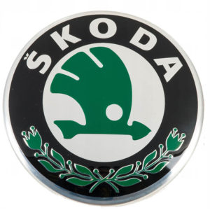 Αυτοκόλλητο Σήμα Skoda Καπό / Πορτ – Παγκάζ Μικρό Πράσινο Φ8cm 1Τμχ