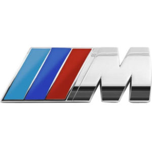 Σήμα Αυτοκόλλητο Τύπου BMW "M" 8.3x3cm Ασημί 1 Τεμάχιο