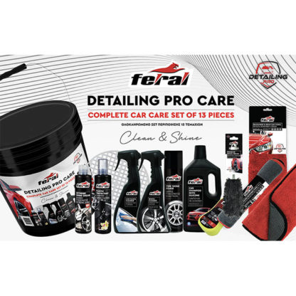 Σετ Περιποίησης Feral Detailing Pro Με Κουβά 18lt 12 Τεμάχια