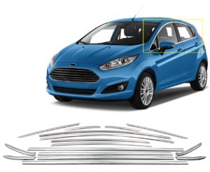 TRIM ΠΑΡΑΘΥΡΩΝ ΑΝΟΞΕΙΔΩΤΟ ΑΤΣΑΛΙ ΧΡΩΜΙΟ S-DIZAYN ΓΙΑ FORD FIESTA HB 5D 09+ – 16 TEM.