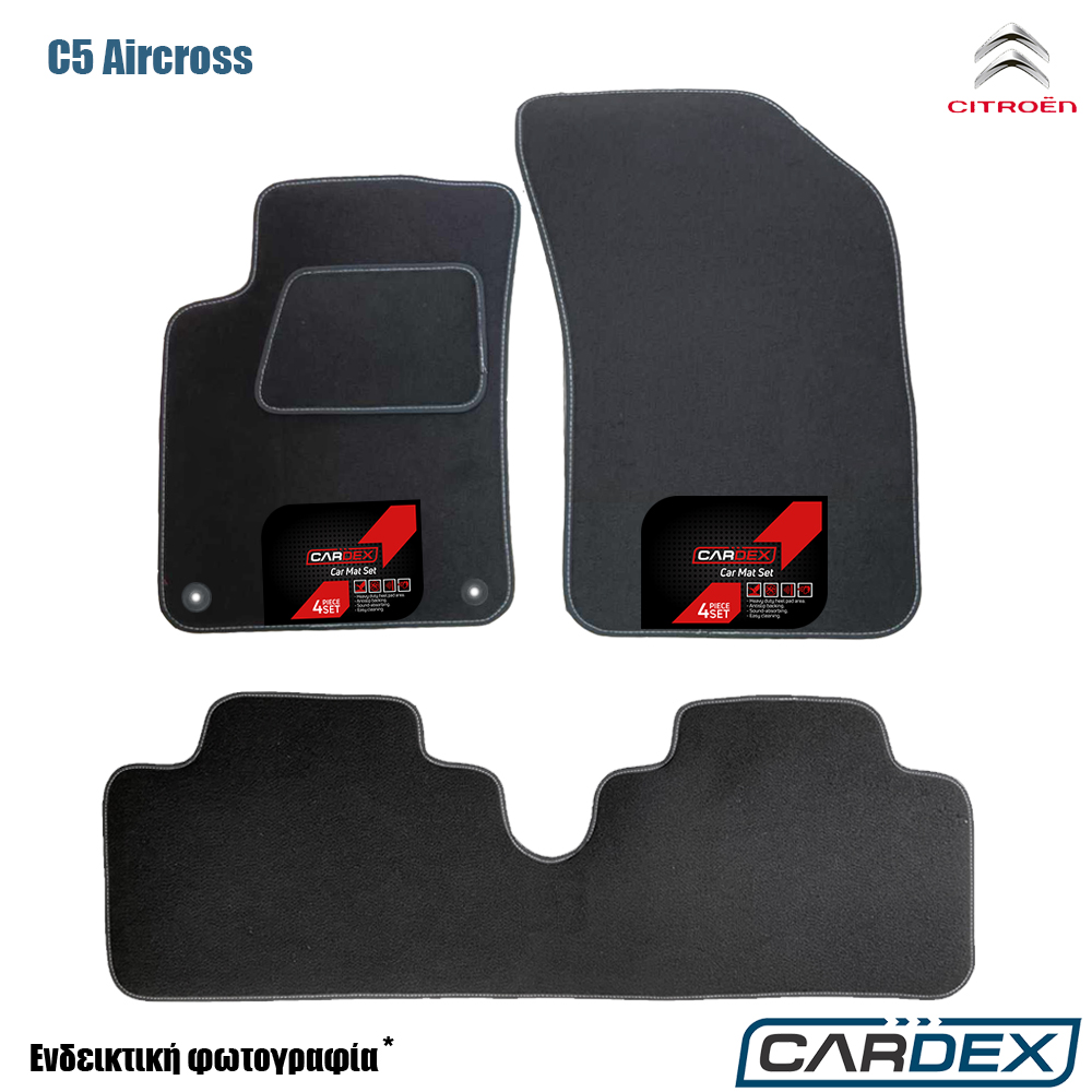 Citroen C5 Aircross - Μαρκέ Πατάκια Αυτοκινήτου μοκέτα Eco-Line 4τμχ της Cardex