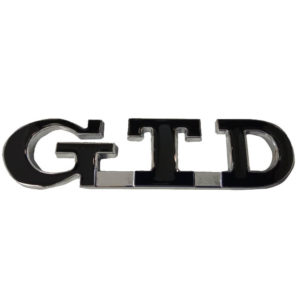Αυτοκόλλητο Σήμα "GTD" Μαύρο – Ασημί 9×2.2cm 1Τμχ