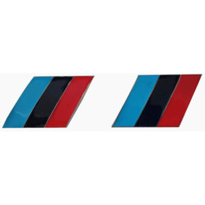 Σήμα Αυτοκόλλητο Τύπου BMW Με Ρίγες Μπλε- Μαύρο – Κόκκινο 3x3cm 1 Τεμάχιο