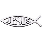 Αυτοκόλλητο Σήμα Χρωμίου 3D "Jesus Fish" 13cm 1Τμχ