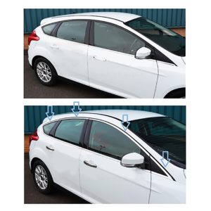 ΔΙΑΚΟΣΜΗΤΙΚΟ TRIM ΠΑΡΑΘΥΡΩΝ ΧΡΩΜΙΟ ΓΙΑ FORD FOCUS 5D 2011+ 8ΤΕΜ.