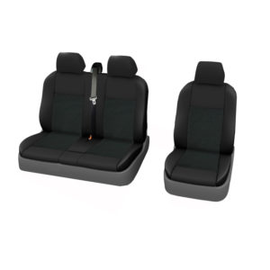 Καλύμματα Καθισμάτων Aυτοκινήτου Smart Van 2+1 Μαύρο-Γκρι Σετ 7Τμχ