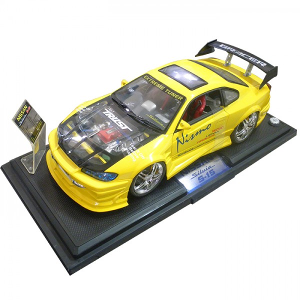 ΜΙΝΙΑΤΟΥΡΑ ΑΥΤΟΚΙΝΗΤΟΥ ΜΕΤΑΛΛΙΚΗ NISSAN SILVIA S-15 1:12 ΚΙΤΡΙΝΗ ΜΕ ΦΩΤΑ SIMONI RACING - 1 TEM.