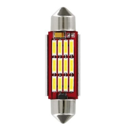 ΛΑΜΠΑΚΙ ΠΛΑΦΟΝΙΕΡΑΣ 12V 12x41mm 150lm ΛΕΥΚΟ MEGA-LED12 (ΔΙΠΛΗΣ ΠΟΛΙΚΟΤΗΤΑΣ- CAN-BUS) BLISTER 1ΤΕΜ.