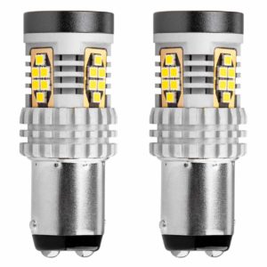 ΛΑΜΠΑΚΙΑ ΔΙΠΟΛΙΚΑ LED ΛΕΥΚΑ CAN-BUS P21/5w BAY15D 12/24V 24xSMD 3020 ΑMiO – 2 TEM.