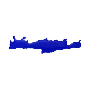 Αυτοκόλλητος Χάρτης Κρήτη Σμάλτο  Μπλε 15×3.5cm 1Τμχ
