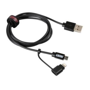 Καλώδιο Φόρτισης και Συγχρονισμού HUBRIS 2in1 MICRO USB+LIGHTNING 100cm