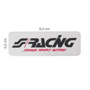 ΜΕΤΑΛΛΙΚΟ ΑΥΤΟΚΟΛΛΗΤΟ LOGO ''SIMONI RACING'' ΑΛΟΥΜΙΝΙΟΥ 94x32mm SIMONI RACING – 1ΤΕΜ.