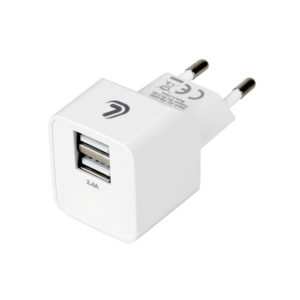 ΦΟΡΤΙΣΤΗΣ ME OIKIAKH ΠΡΙΖΑ 220/240V 12W 2400mA ΜΕ 2 ΘΥΡΕΣ USB (A+A) LAMPA – 1 ΤΕΜ