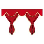 ΣΕΤ ΚΟΥΡΤΙΝΕΣ ΝΤΑΛΙΚΑΣ PRIVILEGE HIGH CENTRAL ΚΟΚΚΙΝΟ 8ΤΕΜ.  (Καμπίνα 1,80μ)