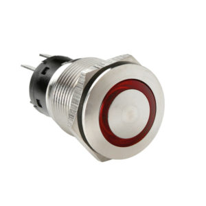 ΔΙΑΚΟΠΤΗΣ ΜΠΟΥΤΟΝ (BUTTON) 12/24V 5Amax 5PIN IP65 ON/OFF ME LED ΚΟΚΚΙΝΟ ΑΝΟΞΕΙΔΩΤΟ ΑΤΣΑΛΙ​ LAMPA – 1 TEM.