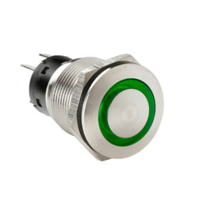 ΔΙΑΚΟΠΤΗΣ ΜΠΟΥΤΟΝ (BUTTON) 12/24V 5Amax 5PIN IP65 ON/OFF ME LED ΠΡΑΣΙΝΟ ΑΝΟΞΕΙΔΩΤΟ ΑΤΣΑΛΙ LAMPA – 1 TEM.