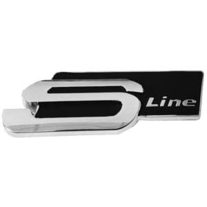 Αυτοκόλλητο Σήμα "S-Line" Μαύρο – Ασημί 7x3cm 1Τμχ