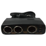 Διακλαδωτής - Πολύμπριζο Αναπτήρα Με Βολτόμετρο Sc786 12V 15 Amp Διπλός Μαύρος 1Τμχ