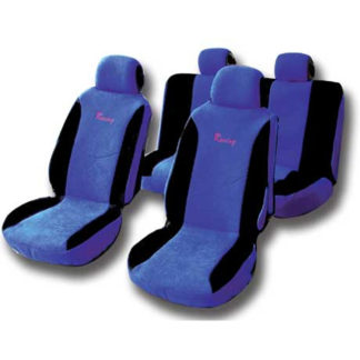 Καλύμματα Αυτοκινήτου Racing Airbag 60/40 Μαύρο-Μπλε Σετ 6 Τεμάχια