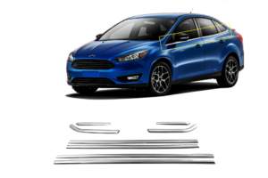 TRIM ΠΑΡΑΘΥΡΩΝ ΑΝΟΞΕΙΔΩΤΟ ΑΤΣΑΛΙ ΧΡΩΜΙΟ S-DIZAYN ΓΙΑ FORD FOCUS SEDAN 2011+ – 8 TEM.