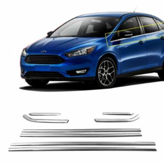 FORD FOCUS SEDAN 2011+ TRIM ΠΑΡΑΘΥΡΩΝ ΑΝΟΞΕΙΔΩΤΟ ΑΤΣΑΛΙ ΧΡΩΜΙΟ ​S-DIZAYN - 8 TEM.
