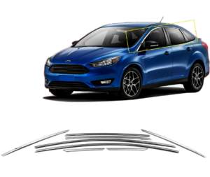 TRIM ΠΑΡΑΘΥΡΩΝ ΑΝΩ ΑΝΟΞΕΙΔΩΤΟ ΑΤΣΑΛΙ ΧΡΩΜΙΟ ΓΙΑ FORD FOCUS SD 2011+ S-DIZAYN – 8 TEM.