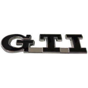 Αυτοκόλλητο Σήμα "GTI" Μαύρο – Ασημί 8×2.2cm 1Τμχ