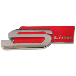 Αυτοκόλλητο Σήμα "S-Line" Κόκκινο – Ασημί 7x3cm 1Τμχ