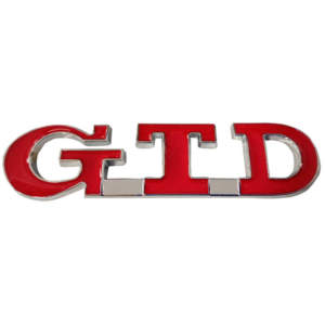 Αυτοκόλλητο Σήμα "GTD" Κόκκινο – Ασημί 9×2.2cm 1Τμχ
