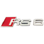 Αυτοκόλλητο Σήμα "RS-6" Κόκκινο - Ασημί 10x3cm 1Τμχ