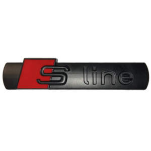 Αυτοκόλλητο Σήμα "S-Line" Οβάλ Μαύρο – Κόκκινο 7×1.5cm 1Τμχ