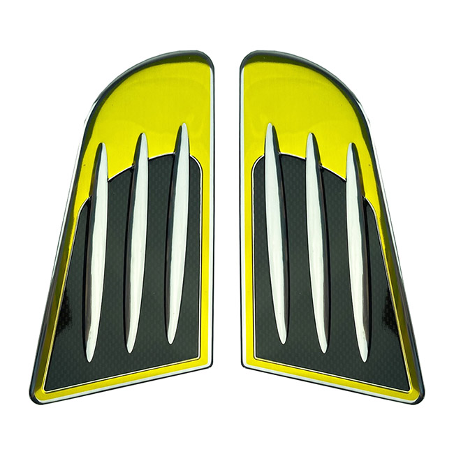 Αυτοκόλλητο Αλουμινίου Εισαγωγής Αέρα Κίτρινο-Ασημί 16x8.5cm